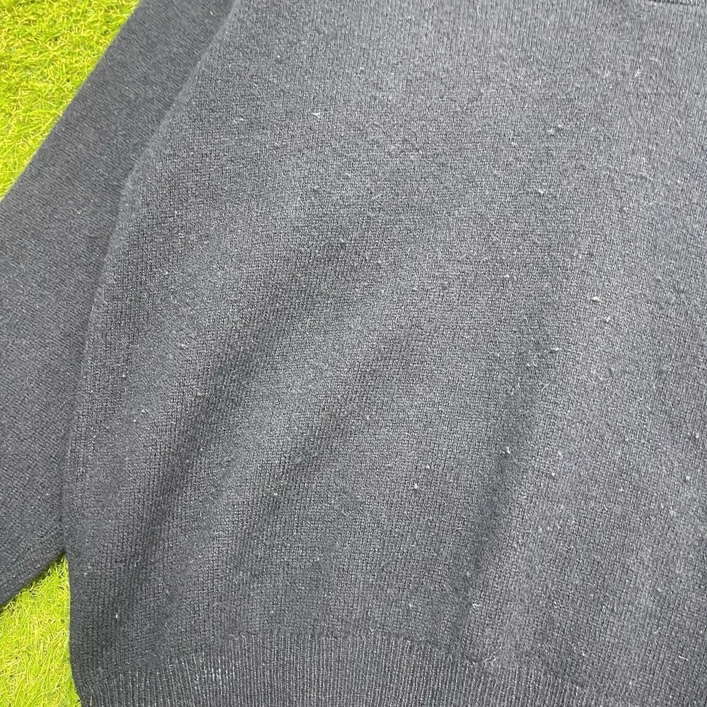 Polo by Ralph Lauren Lambswool Sweater Mens Large Blue Henley Button Dress